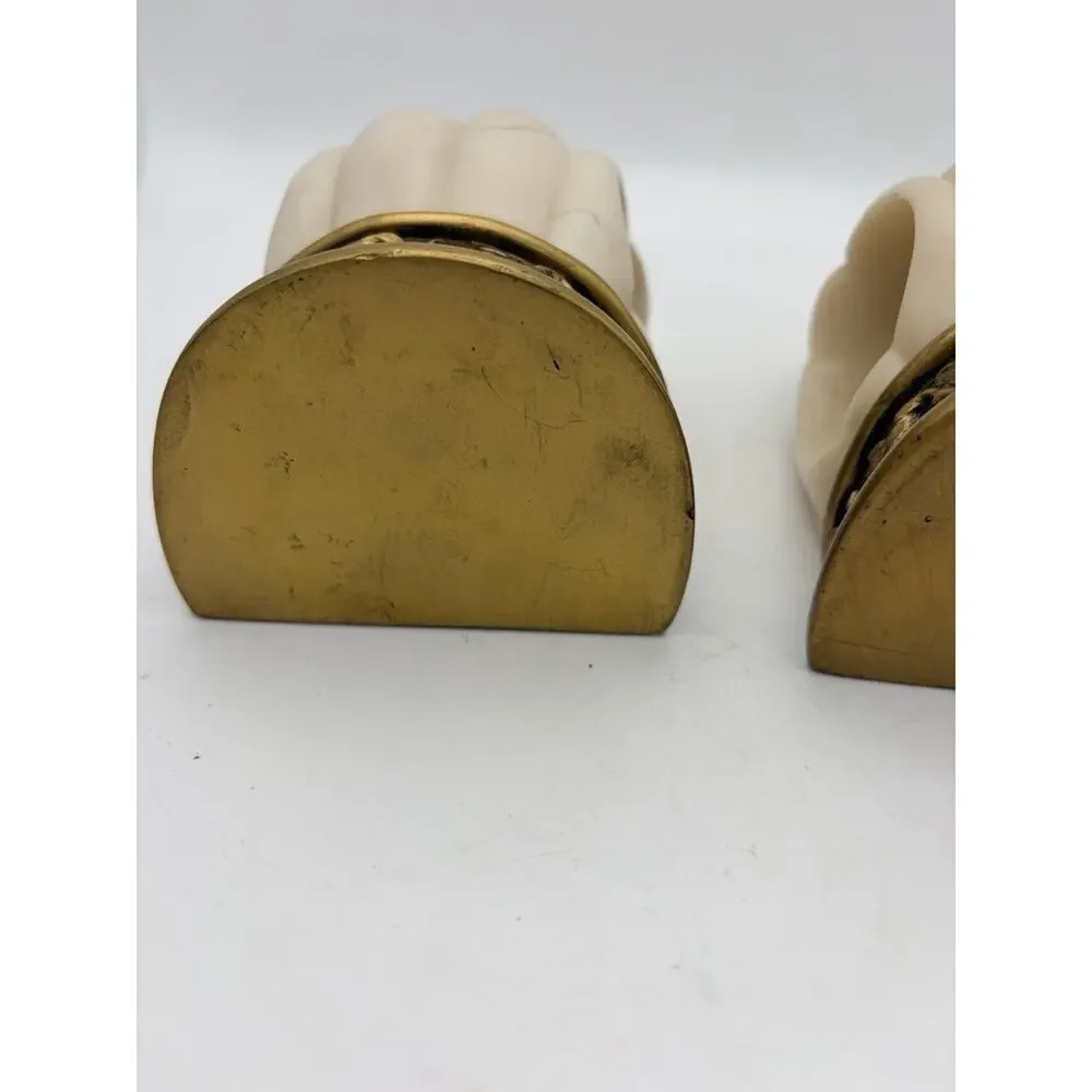 Faux Marble And Brass. Resin Composite. 1960 - 1970. Wall Pocket Sconces.